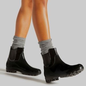 New  slip-on, lug sole rain boots